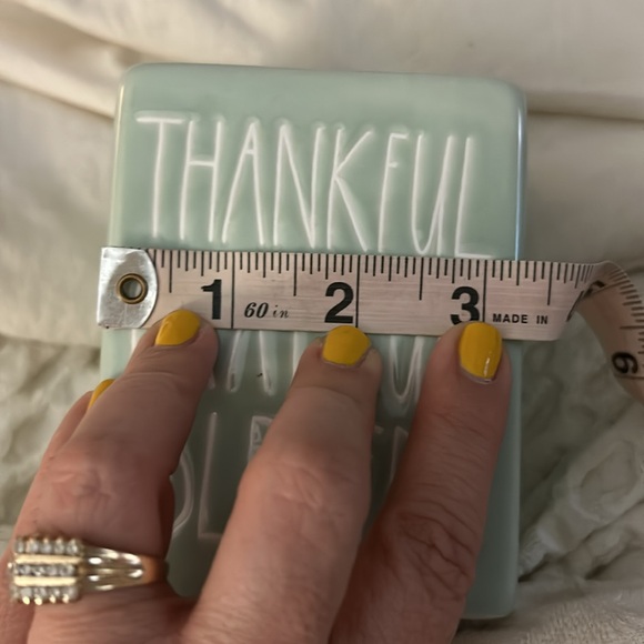 Rae Dunn THANKFUL GRATEFUL BLESSED Sage Green Ceramic Pen Pencil Caddy EUC HTF - Picture 9 of 10